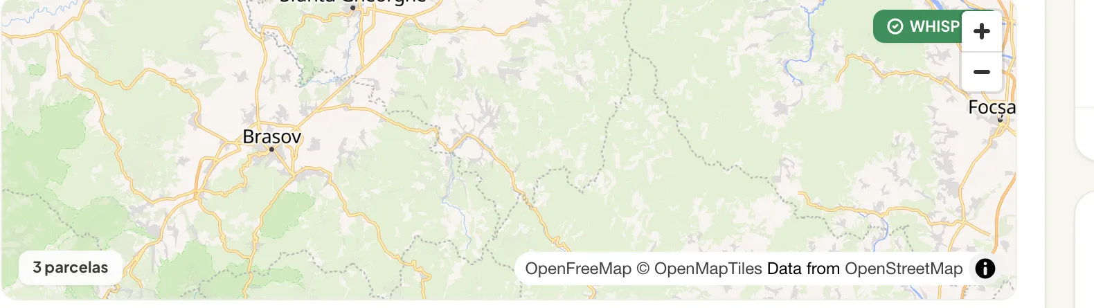 Mapa de origen con las parcelas geolocalizadas del expediente